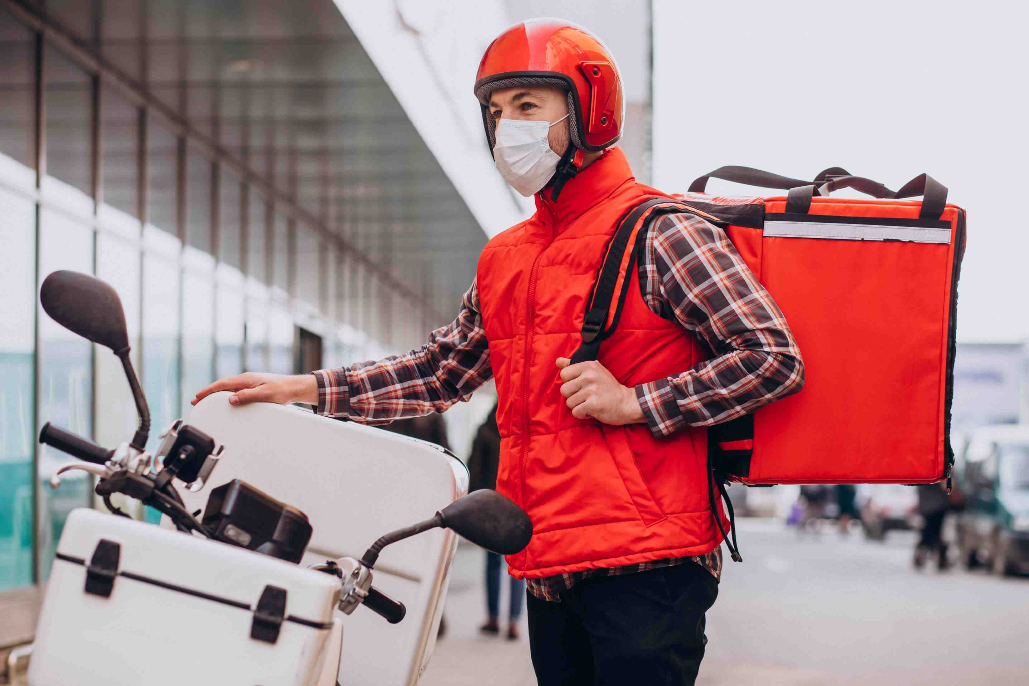 rider ready to take orders and deliver