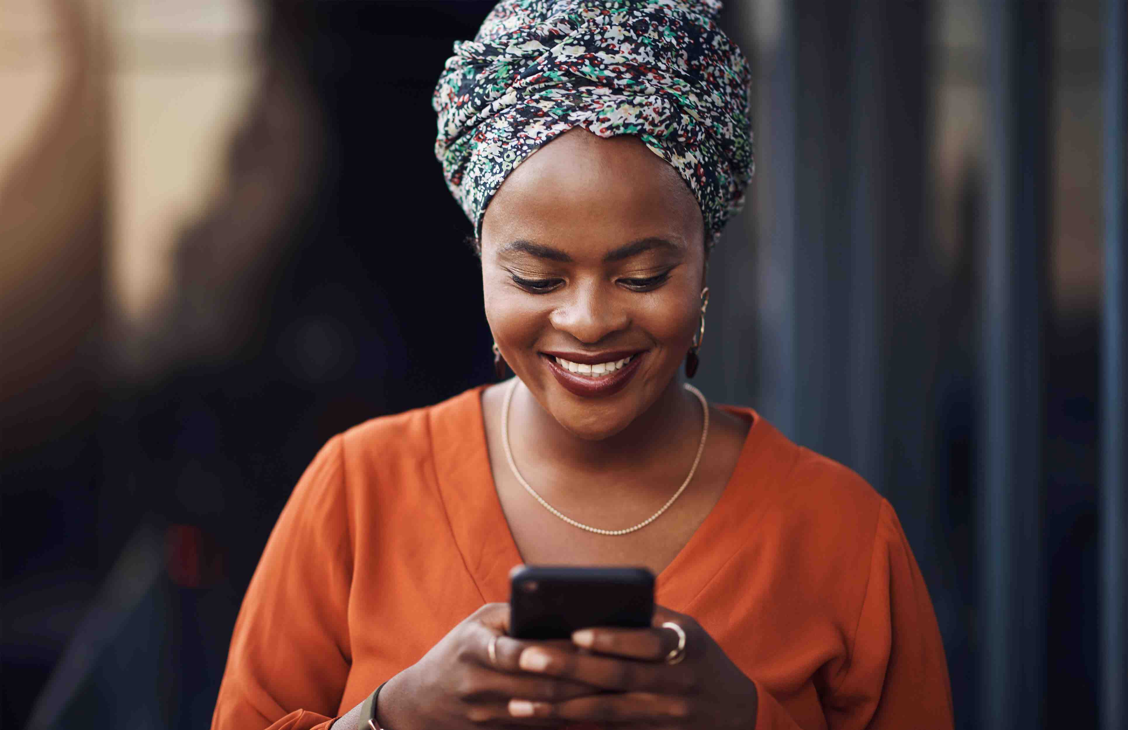 woman ordering food on her mobile device